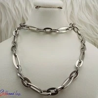 تصویر نیم ست دستبند و گردنبند طرح زنجیر مردانه 