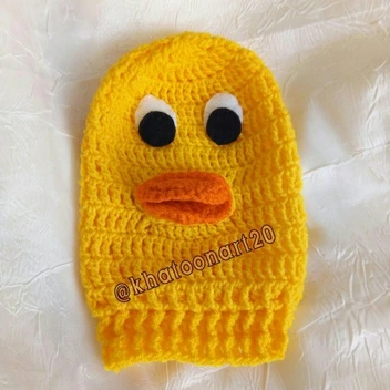تصویر ليف حمام کودک. قلاب بافي. طرح عروسک نمايشي اردک زرد 