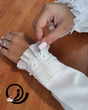 تصویر ساق دست پرنسسی تور و مرواریدی 
