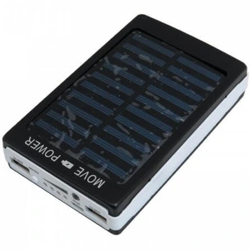 تصویر کیس پاوربانک دارای پنل خورشیدی دو خروجی 5V USB و پنل LED 