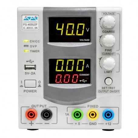 تصویر منبع تغذیه آداک (+ضمانت) ADAK PS-405U2F 40V , 5A + USB ا ADAK PS-405U2 Linear Power Supply ADAK PS-405U2 Linear Power Supply
