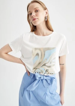 تصویر تی شرت آستین کوتاه زنانه دیفکتو ا defacto  | 
              270374153 defacto  | 
              270374153