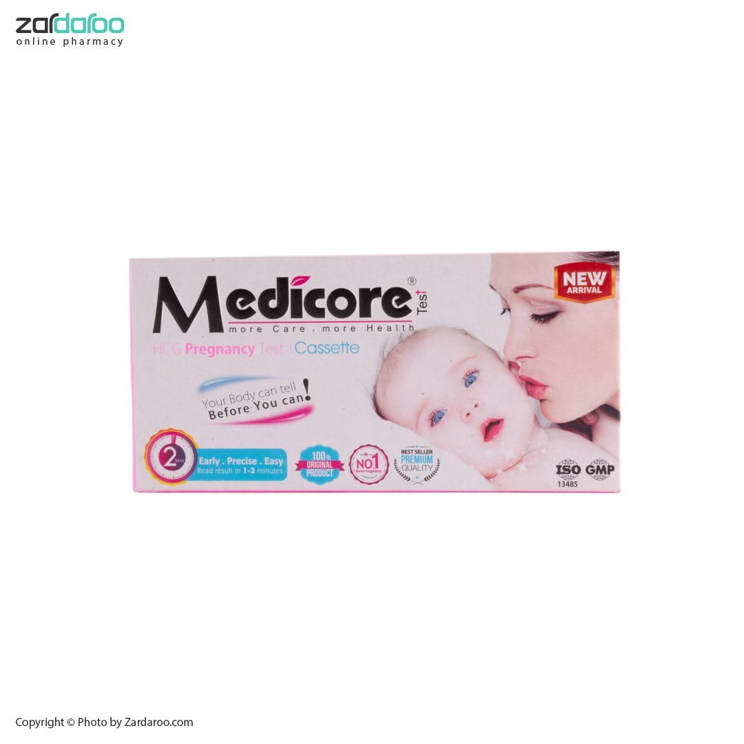 تصویر تست بارداری کاستی مدیکور ا Medicore Pregnancy Cassette Test Medicore Pregnancy Cassette Test