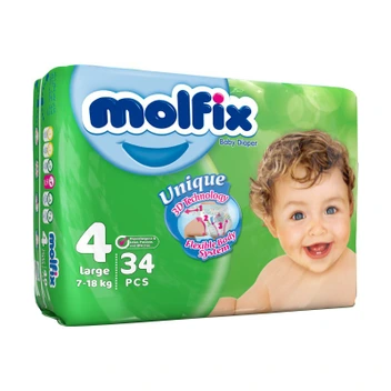 تصویر پوشک سایز 4 مولفیکس - 34 عددی ا Molfix Baby Diaper Size 4 - 34 pcs Molfix Baby Diaper Size 4 - 34 pcs