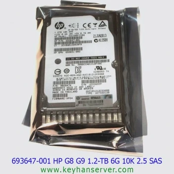 تصویر هارد HP G8 G9 1.2TB 6G 10K 2.5 SAS پارت نامبر ۶۹۷۵۷۴-B21 