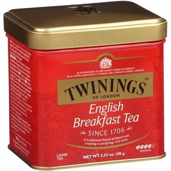 تصویر چای سیاه صبحانه انگلیسی قوطی فلزی 100 گرمی توینینگز Twinings 