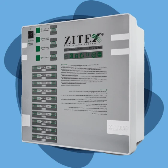 تصویر کنترل پنل اعلام حریق 10 زون زیتکس zx_1800_10 zitex 