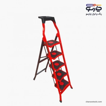 تصویر نردبان 5 پله  آهنی ماندگار مدل سما 