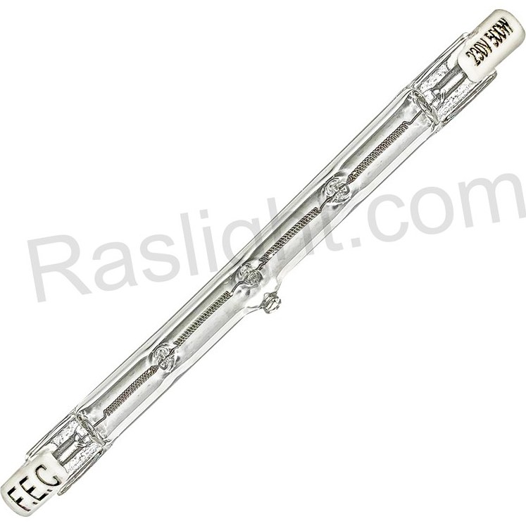 تصویر لامپ رشته‌ای پایه RX7 (مدادی) مدل FEC-118-500w 