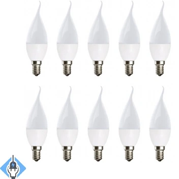 تصویر لامپ شمعی 8 وات بسته 10 عددی 