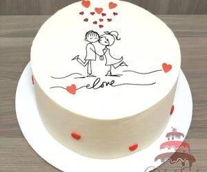 تصویر کیک تولد عاشقانه - سفید / یک کیلویی ا cake_tavallood_asheghaneh cake_tavallood_asheghaneh