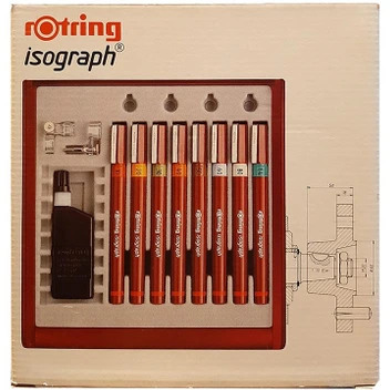 تصویر ست راپید دائمی روترینگ مجموعه 8 عددی مدل Isograph Rotring 