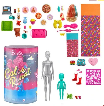 تصویر مجموعه عروسک باربی و لوازم جانبی Mattel Barbie® Color Reveal™ Pyjama-Party Deluxe Spielset (ارسال از آلمان 7 تا 14 روز کاری) 