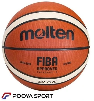 تصویر توپ بسکتبال مولتن مدل GL6X چرم ایرانی سایز 6 