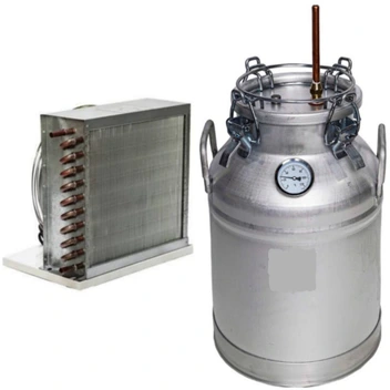 تصویر دستگاه تقطیر(عرقگیر/گلابگیر) 30 لیتری با کندانسور(خنک کننده) برقی مسی و ترمومتر(دماسنج) 