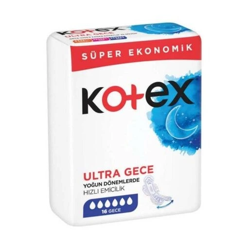 تصویر نوار بهداشتی کوتکس ویژه شب مدل Ultra GECE بسته 16 عددی ا KOTEX ULTRA GECE 16 KOTEX ULTRA GECE 16