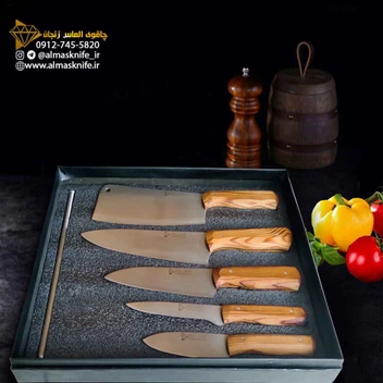 تصویر سرویس 6 پارچه چاقو آشپزخانه ( دوام و کیفیت بالا) کلاسیک 
