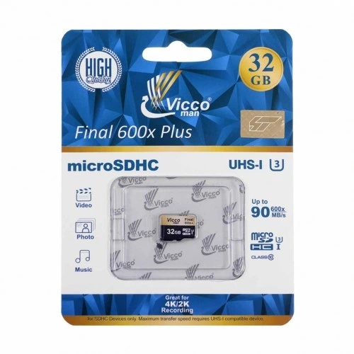 تصویر رم میکرو 32 گیگ مدل Vicco Micro SDHC - Final 600x Plus - 32GB 
