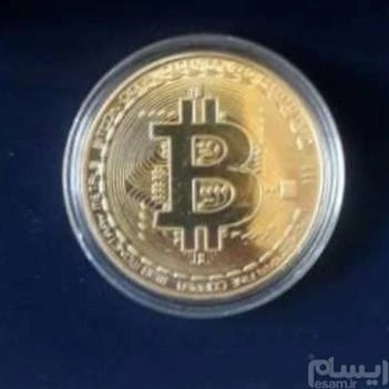 تصویر سکه یادبود بیت کوین دکوری و تزئینی طلایی رنگ 