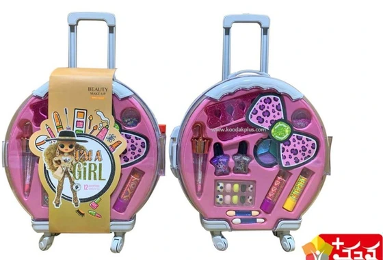 تصویر ست لوازم آرایشی اسباب بازی بچه گانه طرح چمدان چرخ دار 