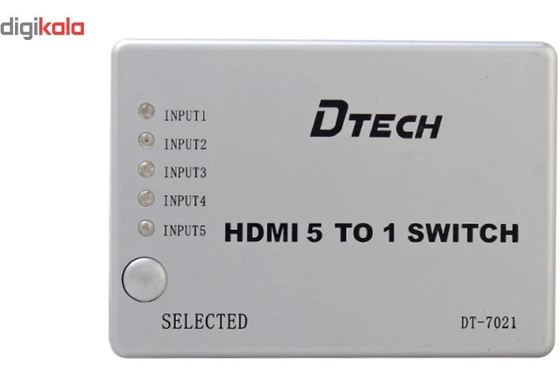 تصویر سوئیچ 1 به 5 HDMI دیتک مدل DT-7021 ا Dtech DT-7021 1x5 HDMI Switch Dtech DT-7021 1x5 HDMI Switch