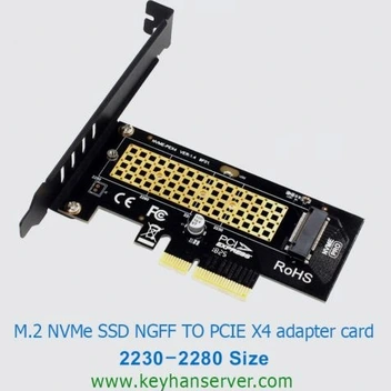 تصویر کارت مبدل M.2 NVME به PCI-E روش RoHS 2280 
