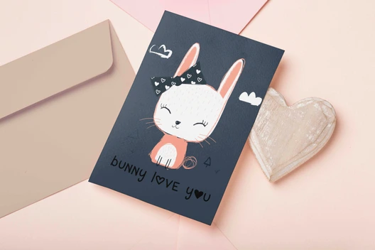 تصویر کارت تبریک بانی کد1 ا bunny postalcart no1 bunny postalcart no1