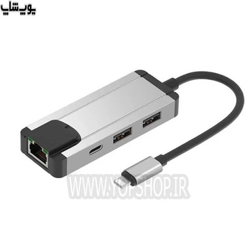 تصویر مبدل لایتنینگ به LAN، USB2، USB1 و Lightning اونتن ONTEN 