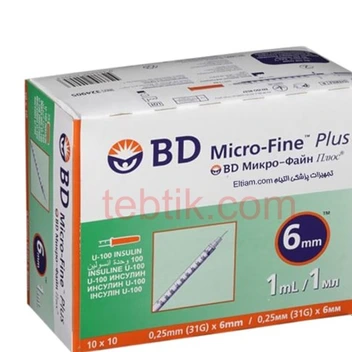 تصویر سرنگ انسولین 1میلی لیتر بی دی 100 عدد ا BD Micro Fine Insulin 1 ml Syringe 0.25 mm BD Micro Fine Insulin 1 ml Syringe 0.25 mm