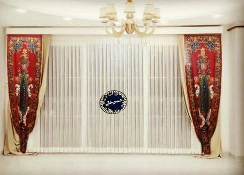 تصویر پرده سنتی دست دوز پته ا Traditional hand-embroidered curtains Traditional hand-embroidered curtains
