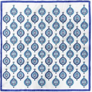 تصویر پوشت (دستمال جیب) سفید آبی 