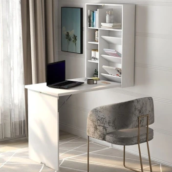 تصویر میز تحریر تاشو دیواری - جنس ملامینه / سفید ا Folding desk Folding desk