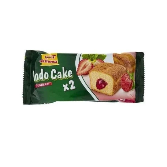 تصویر کیک ایندو آشنا طعم توت فرنگی وزن 60 گرم <<تک و عمده>> 