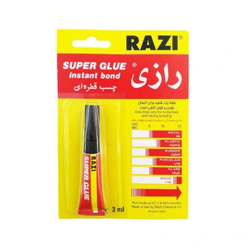 تصویر چسب قطره ای رازی مدل Super Glue حجم 3 میلی لیتر ا Razi Super Glue Instant Bond Adhesive ۳ml Razi Super Glue Instant Bond Adhesive ۳ml