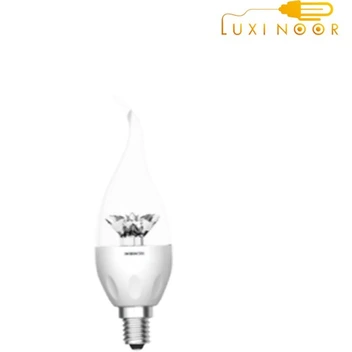تصویر لامپ ال ای دی اشکی شفاف 6 وات افق پایه E14 