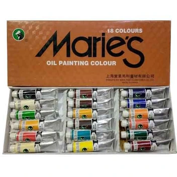 تصویر رنگ و روغن ماریس 18 رنگ Maries oil color 