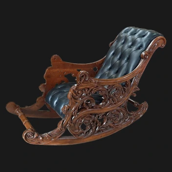 تصویر صندلی راک چوبی مدل کلاسیک چوب راش 