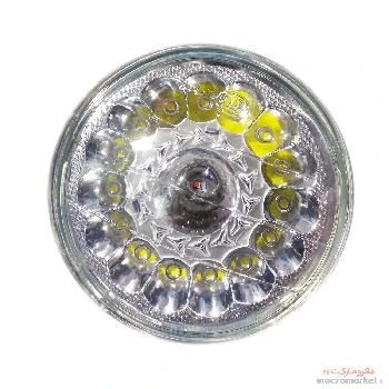 تصویر بلوری LED چراغ موتورسیکلت هوندا CG مدل 15 لامپ مناسب CG قطر 14 سانت 
