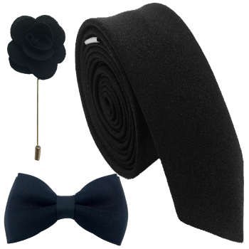 خرید و قیمت ست کراوات پاپیون و گل کت هکس ایران مدل SET-SM BLK | ترب