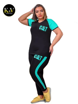 تصویر تیشرت شلوار سایز بزرگ ورزشی زنانه CAT ا CAT oversized womens sports t-shirt CAT oversized womens sports t-shirt