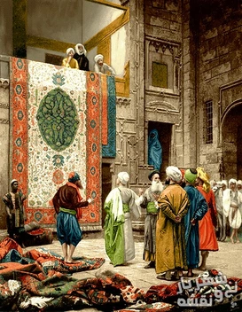 تصویر سفارش اینترنتی نخ و نقشه تابلو فرش طرح بازار قاهره کد j-247 
