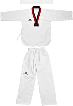 تصویر VGEBY Taekwondo Uniform, Full Cotton Sportwear Taekwondo Karate Uniform with Light Weight Waistband 120 