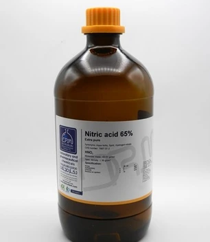 تصویر اسید نیتریک 65%(Extra pure) 1 لیتری پلی اتیلن 