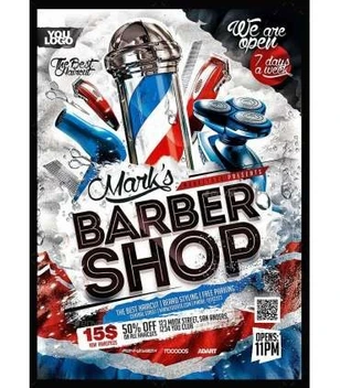 تصویر پیش بند آرایشگری مشتری شاپی ضد آب طرح باربر مود Shopee Apron Haircut Cape BARBER MOOD 