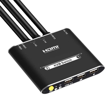 تصویر سوئيچ کی وی اِم 2 پورت HDMI با 1 متر کابل لیمستون ا LimSton 2*1 HDMI USB Cable KVM Switch LimSton 2*1 HDMI USB Cable KVM Switch