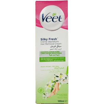 تصویر کرم موبر بدن ویت مخصوص پوست های خشک مدل نرم و شاداب Veet Silk & Fresh Technology Hair Removal Dry Skin Cream 