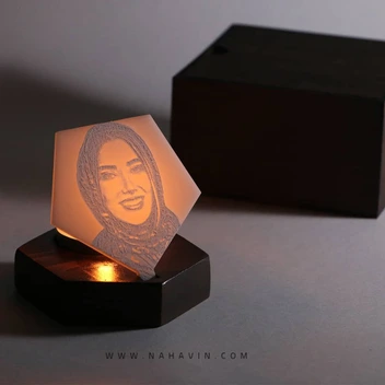 تصویر جاشمعی چوبی تصویری با شمع وارمر (به همراه جعبه) 