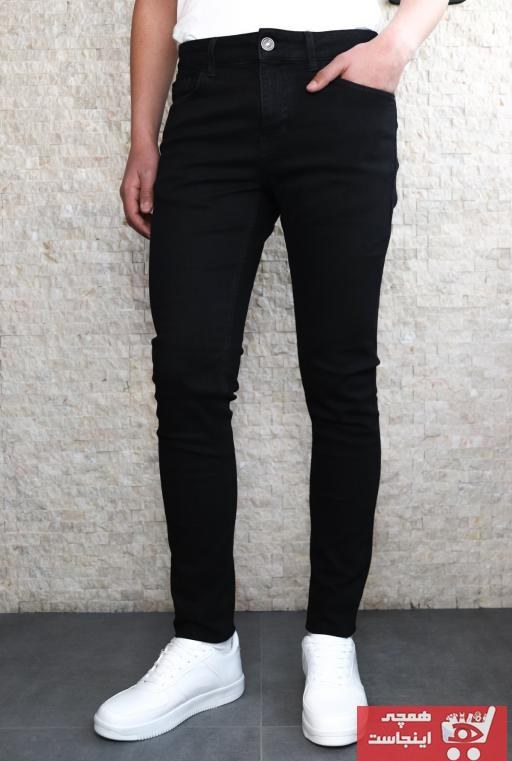 تصویر خرید پستی شلوار جین مردانه پارچه نخی برند HLT JEANS رنگ مشکی کد ty98393803 
