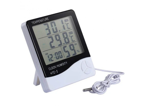تصویر رطوبت سنج و دماسنج دیجیتال سیم دار مدل HTC-2 ا Digital Temperature Humidity Meter Digital Temperature Humidity Meter