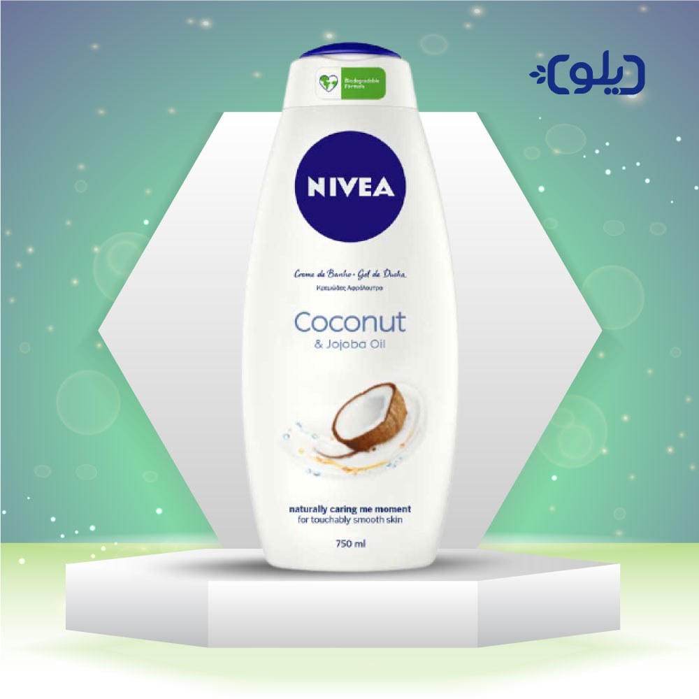 تصویر شامپو بدن نیوا نارگیل و جوجوبا حجم 750 میل ا coconut & jojoba oil body shampoo nivea coconut & jojoba oil body shampoo nivea